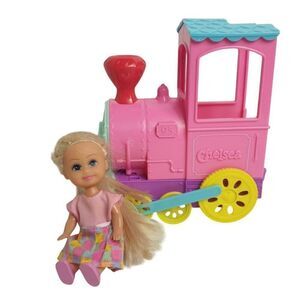 Barbie Club Chelsea Doll With Pink Choo Choo Train Toy Set